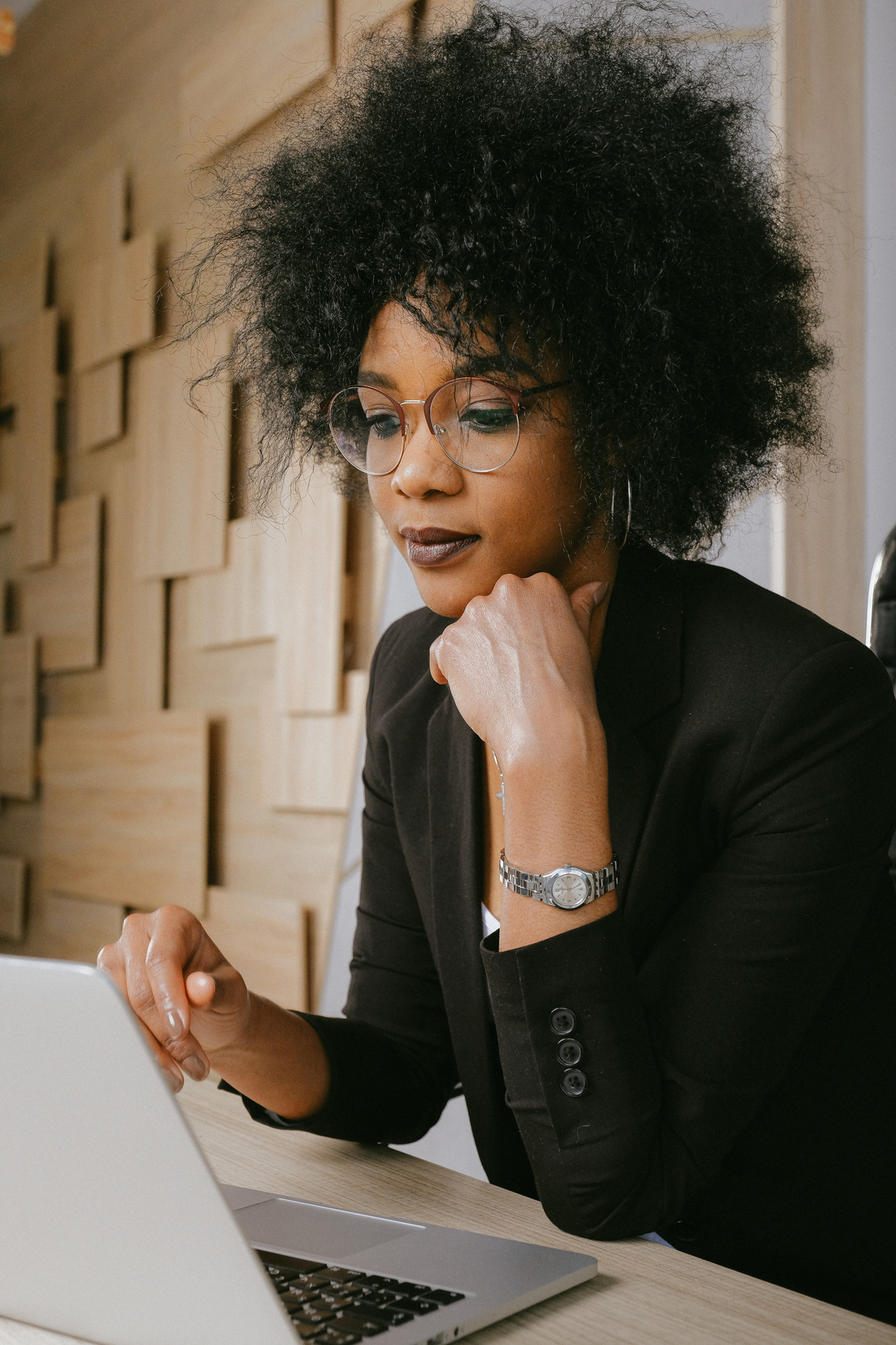 Woman In Black Blazer 